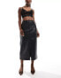 Фото #4 товара Forever New leather look midi skirt in black