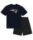 Фото #1 товара Men's Navy, Heathered Charcoal New England Patriots Big and Tall T-shirt and Shorts Set