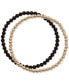 ფოტო #1 პროდუქტის 2-Pc. Set Cultured Freshwater Pearl (4-1/2 - 5mm) & Polished Bead Stretch Bracelets in 18k Gold-Plated Sterling Silver