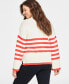 Фото #4 товара Women's Mock Neck Sailor-Stripe Sweater, Created for Macy's