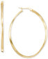 ფოტო #1 პროდუქტის Oval Twist Medium Hoop Earrings in 14k Gold-Plated Sterling Silver, 50mm