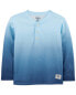 Фото #1 товара Toddler Ombre Long-Sleeve Henley Shirt - Blue 4T