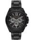 ფოტო #1 პროდუქტის Men's Brecken Chronograph Black Stainless Steel Bracelet Watch 45mm