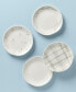 Oyster Bay Whiteware 4 Piece Tidbit Plate Set, Service for 4