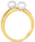 Vanilla Pearls (5-6mm) & Nude Diamond (1/20 ct. t.w.) Bypass Ring in 14k Gold