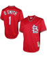 Фото #1 товара Men's Ozzie Smith Red St. Louis Cardinals Cooperstown Mesh Batting Practice Jersey