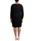 Фото #4 товара Plus Size Metallic Tweed Faux-Wrap Dress