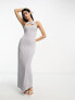 Фото #1 товара ASOS DESIGN sleeveless ribbed midi dress with cut out detail in washed grey