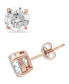 ფოტო #1 პროდუქტის 18k Gold over Sterling Silver Cubic Zirconia Stud Earrings (1 ct. t.w.)