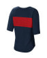 Women's Navy and Red Minnesota Twins Lead Off Notch Neck T-shirt