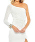 Фото #3 товара Women's One Sleeve Beaded Cuff Side Twist Gown