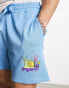 ASOS DESIGN oversized shorts in blue with cartoon print Traditionelles Blau, XS - W30 - фото #4