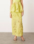 Фото #2 товара ASOS EDITION floral cornelli column midi skirt co-ord in lime