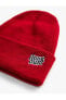 Шапка Koton Basic Knit Beanie Folded EmbroideRed Detail