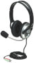 Фото #1 товара Manhattan Stereo Over-Ear Headset (3.5mm) - Microphone Boom (padded) - Adjustable Steel Headband - In-Line Volume Control - Ear Cushions - Std 2x 3.5mm stereo jack/plug for audio/mic use - cable 2.5m - 3 Year Warranty - Headset - Head-band - Calls & Music - Black -