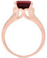 Фото #4 товара EFFY® Garnet (3-1/4 ct. t.w.) and Diamond (1/5 ct. t.w.) Ring in 14k Rose Gold