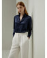 Фото #5 товара Women's Tailored Button Down Silk Shirt