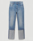 ფოტო #3 პროდუქტის Women's Turned-Up Straight Jeans