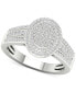 ფოტო #1 პროდუქტის Diamond Oval Cluster Statement Ring (1/2 ct. t.w.) in Sterling Silver