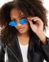 Фото #2 товара AJ Morgan oval festival sunglasses in blue mirror - MBLUE