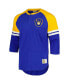 Men's Royal Milwaukee Brewers Cooperstown Collection Legendary Raglan Slub Henley 3/4-Sleeve T-Shirt Синий, S - фото #3