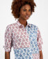 Women's Cotton Patchwork Paisley Shirt