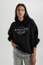 Фото #1 товара Свитшот толстый с капюшоном Oversize Fit defacto Kalın Sweatshirt