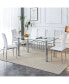 Фото #9 товара Glass Dining Table, 63" x 35.4", Modern Style