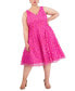 Фото #3 товара Plus Size 3D Floral-Applique Fit & Flare Dress