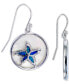 ფოტო #3 პროდუქტის Lab-Grown Blue Opal & Mother-of-Pearl Inlay Starfish Drop Earrings in Sterling Silver