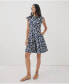 ფოტო #3 პროდუქტის Women's Organic Cotton Fit & Flare Petal Sleeve Dress