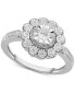 ფოტო #1 პროდუქტის Diamond Flower Statement Ring (1/3 ct. t.w.) in Sterling Silver