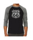 Фото #1 товара Get Your Kicks on Route 66 Men's Raglan Word Art T-shirt