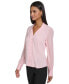 ფოტო #3 პროდუქტის Women's Pleated-Cuff V-Neck Blouse