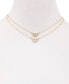 Фото #2 товара GUESS gold-Tone 2-Pc. Set Pavé Semi-Circle Pendant Necklaces, 16" + 2" extender