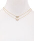 ფოტო #2 პროდუქტის Gold-Tone 2-Pc. Set Pavé Semi-Circle Pendant Necklaces, 16" + 2" extender