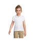 ფოტო #4 პროდუქტის Girls School Uniform Short Sleeve Button Front Peter Pan Collar Knit Shirt
