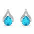 Фото #3 товара Decent Silver Jewelry Set with Turquoise Zircons SET261WAQ (Earrings, Necklace)