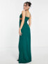 Trendyol cut out maxi dress with leg split in green