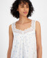 Фото #3 товара Women's Cotton Floral Lace-Trim Chemise, Created for Macy's