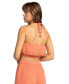 ფოტო #1 პროდუქტის Juniors' Golden Tropic Cotton Crochet-Trim Crop Top