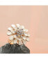 ფოტო #3 პროდუქტის Women's White Enamel Flora Statement Ring