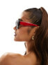 Фото #7 товара Jeepers Peepers sunglasses in black with red detail