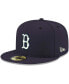 Фото #1 товара Men's Navy Boston Red Sox Logo White 59FIFTY Fitted Hat