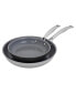 Фото #1 товара Clad H3 Stainless Steel Ceramic Nonstick 2 Piece 8" and 10" Fry Pan Set