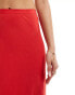 & Other Stories linen blend maxi skirt in red