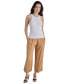 ფოტო #7 პროდუქტის Women's Crewneck Stud Trim Rib Knit Tank Top