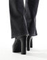 Фото #3 товара ASOS DESIGN platform heeled boots with pointed toe in black faux leather