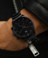 ფოტო #4 პროდუქტის Men's Chronograph Airhawk Black-Tone Stainless Steel Bracelet Watch 42mm