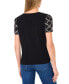 ფოტო #5 პროდუქტის Women's Mixed-Media Tweed-Sleeve Knit Top